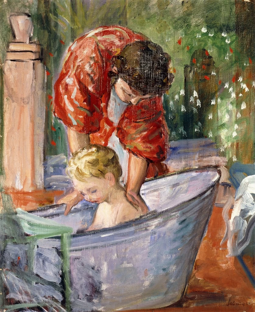 Il bagno nella tinozza